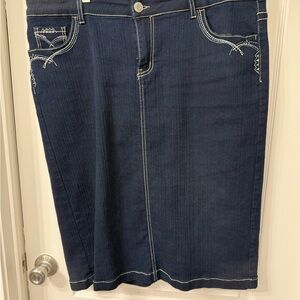 Denim Pencil Skirt - Blue